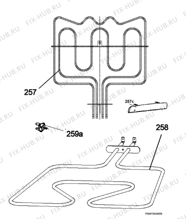 Взрыв-схема плиты (духовки) Electrolux EKK513506W - Схема узла Section 6